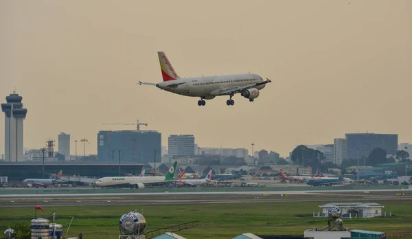 Saigão Vietnã Março 2018 Uma Aeronave Airbus A320 Vietjet Air — Fotografia de Stock