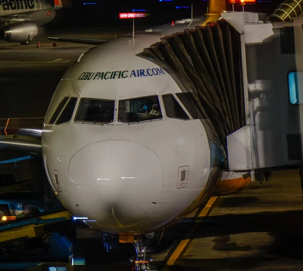 Saigão Vietnã Dezembro 2018 Avião Airbus A320 Cebu Pacific Atracando — Fotografia de Stock