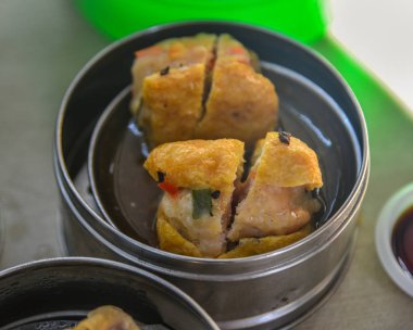 Çin meze (Dim Sum) Penang, Malezya yerel restoranda.