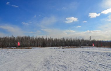 Winter scenery of Heilongjiang, China. Heilongjiang is the northernmost sheng (province) of China Northeast region. clipart