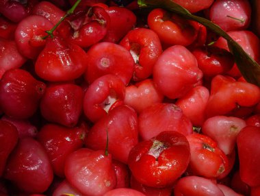 Java elma (Gül elma) Mauritius Adası'nda yerel pazarda.