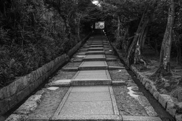 Caminho Pedra Jardim Antigo Cidade Velha Kyoto Japão — Fotografia de Stock