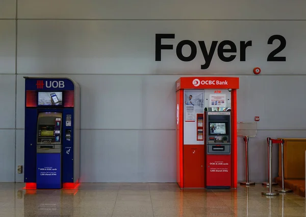 Singapore Feb 2018 Atm Booth Bij Shopping Mall Singapore Singapore — Stockfoto