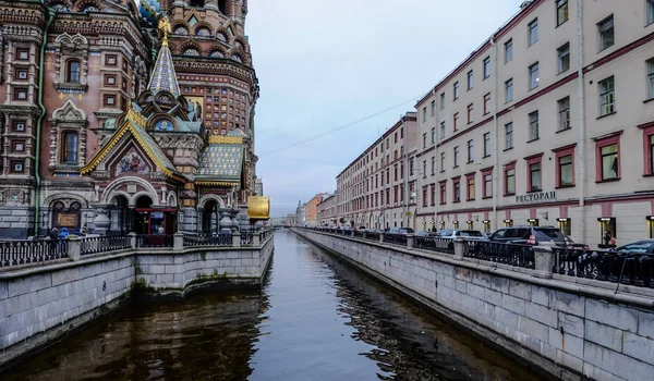 Sankt Petersburg Rosja Paź 2016 Słynny Kościół Zbawiciela Rozlanej Krwi — Zdjęcie stockowe