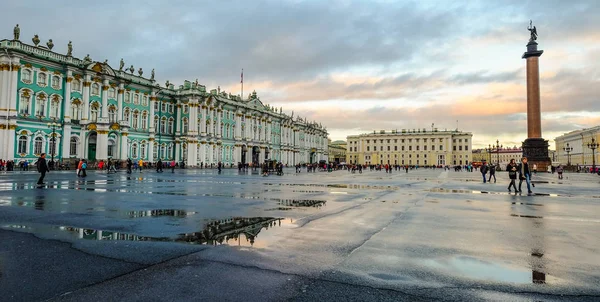 São Petersburgo Rússia Outubro 2016 Vista Praça Palácio Pôr Sol — Fotografia de Stock