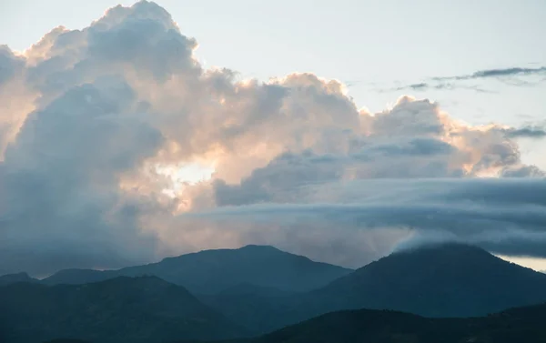Zonsondergang Berg Met Prachtige Hemel Dalat Vietnam — Stockfoto