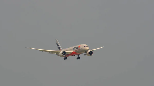 Saigon Vietnam Březen 2018 Letadla Boeing 787 Jetstar Airways Přistávají — Stock fotografie