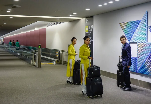 Nagoya Japonsko Březen 2018 Palubní Štáby Mezinárodním Letišti Chubu Centrair — Stock fotografie