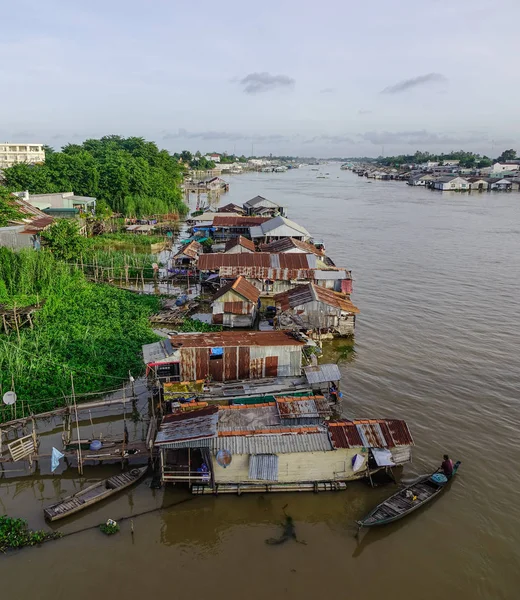 Giang Vietnã Setembro 2017 Vila Flutuante Rio Mekong Giang Vietnã — Fotografia de Stock