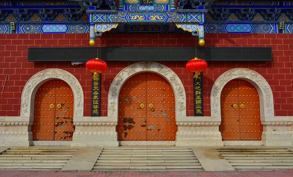 哈尔滨 2018年2月25日 中国哈尔滨的一座中国宝塔 哈尔滨是中国东北黑龙江省的省会 — 图库照片