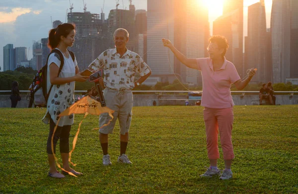 Singapur Březen 2016 Lidé Těší Městském Parku Singapuru Singapur Světovým — Stock fotografie