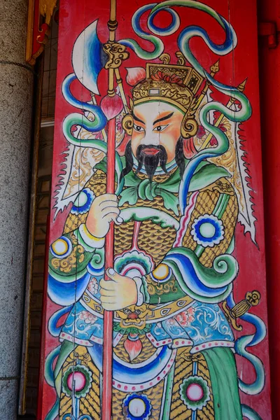 Пенанг Малайзия Марта 2016 Бог Рисует Красной Двери Древнего Китайского — стоковое фото