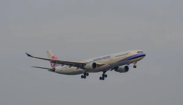 Saigón Vietnam Mar 2018 Avión Airbus A330 China Airlines Aterriza — Foto de Stock