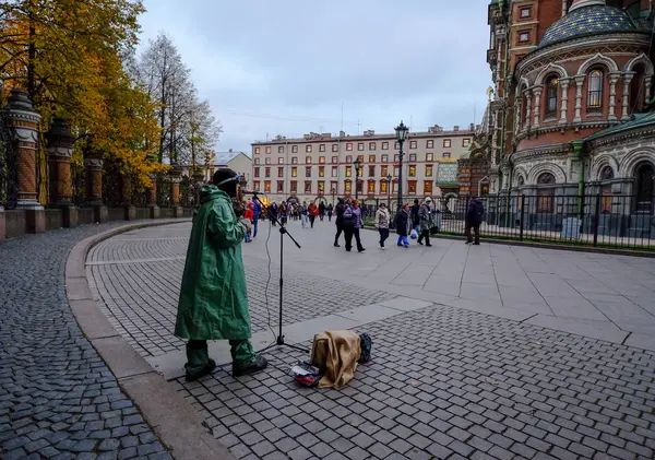 Petersburg Russia Oct 2016 Street Musician Saint Petersburg Russia Saint — Stock Photo, Image