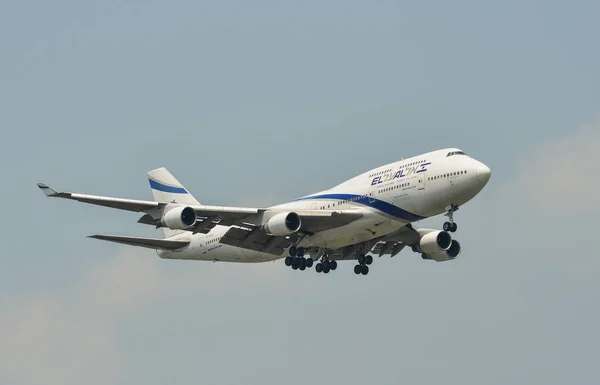 Bangkok Tailandia Abril 2018 Avión Boeing 747 Israel Airlines Aterriza — Foto de Stock