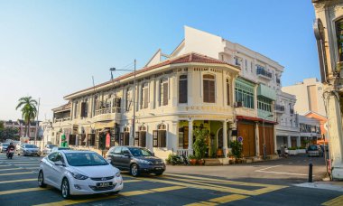 George Town, Malezya - Mar 10, 2016. George Town Caddesi, Malezya. 1786 yılında kurulan Şehir, Güneydoğu Asya'daki ilk İngiliz yerleşimioldu..