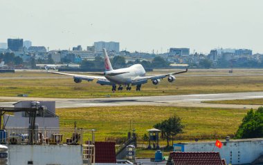 Saygon, Vietnam - 19 Şubat 2019. B-18712 China Airlines Cargo Boeing 747-400f iniş Tan Son Nhat Havaalanı (Sgn) Saygon (Ho Chi Minh City), Vietnam.