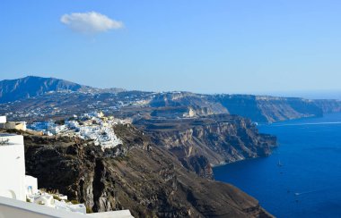 Manzara güzel Santorini Adası. Santorini hedef düğün ve balayı için en popüler Adaları biridir.