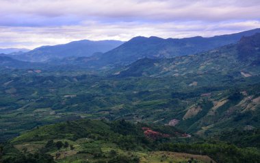 Dalat, Vietnam'ın dağ manzarası. Dalat, Orta Dağlık Bölgenin güney kesimlerinde Langbian Platosu'nda deniz seviyesinden 1.500 m yükseklikte yer almaktadır..