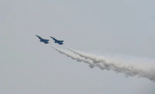 Singapur Şubat 2018 Changi Singapore Lockheed Martin Fighting Falcon Fighter — Stok fotoğraf