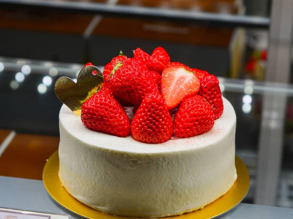 Pastel Fresa Una Cafetería Nagoya Japón — Foto de Stock