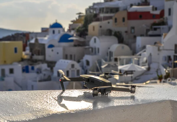 Drone Cityscape Santorini Greece Background — Stock Photo, Image