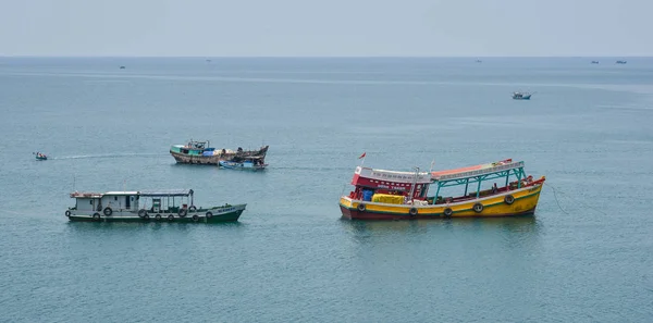 Kien Giang Vietnam Avril 2018 Bateaux Bois Accostant Sur Mer — Photo