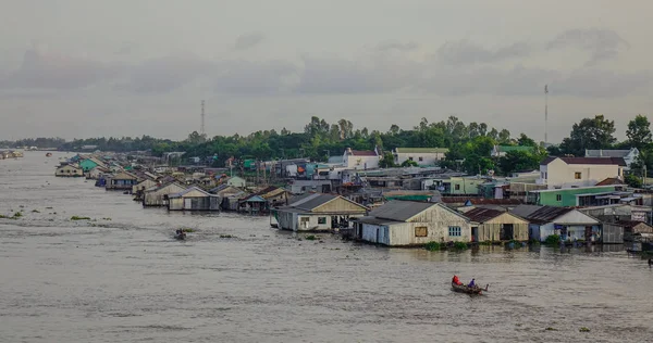 Giang Vietnam Sep 2017 Flytande Mekongfloden Giang Vietnam Giang Provins — Stockfoto