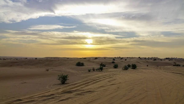Tramonto Colorato Nel Deserto Dubai Emirati Arabi Uniti Dubai Desert — Foto Stock