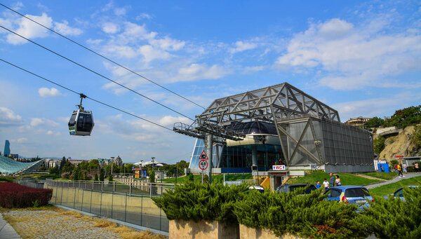 Cable car station in Tbilisi, Georgia