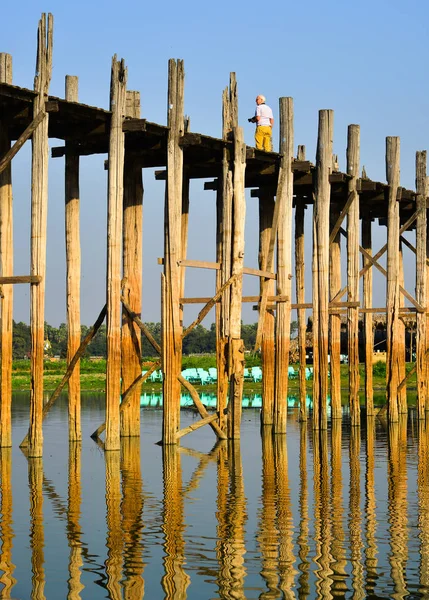 U Bein Bridge ad Amarapura, Myanmar — Foto Stock
