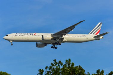 Changi Havaalanı'na uçak iniş (Sin) 