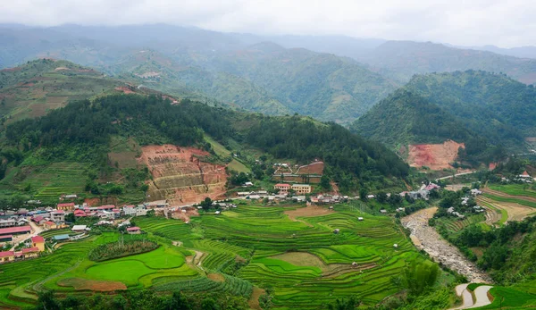 Terraced ryżu pola w północnym Wietnamie — Zdjęcie stockowe