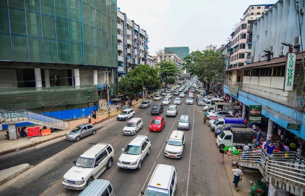 Cars running on street at rush hour — Stock Photo, Image