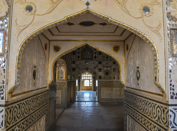 Детали о крепости Янтарь в Джайпуре, Индия — стоковое фото