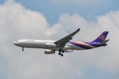 Gökyüzünde uçan bir yolcu uçağı 