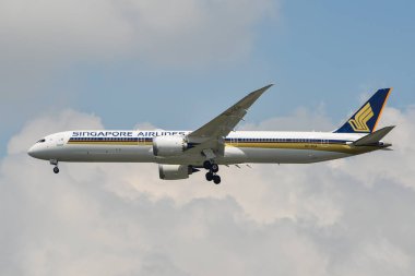 Gökyüzünde uçan bir yolcu uçağı 