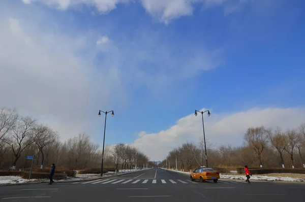 Road i Harbin, Kina — Stockfoto