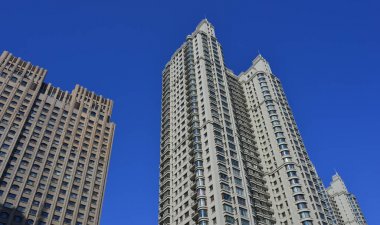 Şehir merkezindeki binalar-Harbin, China 'da 
