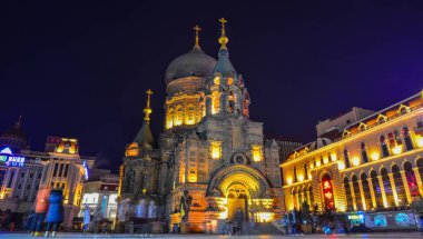 Harbin, Çin 'de Aziz Sophia Katedrali 