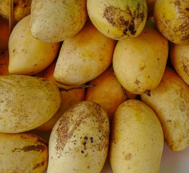 Kırsal pazarda lezzetli mango meyveleri