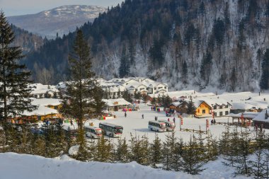 Snow Village in Harbin, Çin 