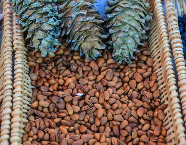 Pine nuts in the case