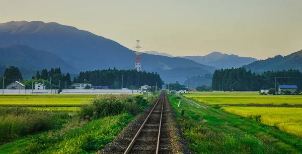홋카이도 시골의 철도 선로 — 스톡 사진