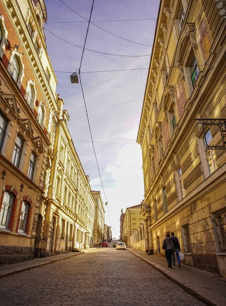 Vieille rue à Vyborg, Russie — Photo