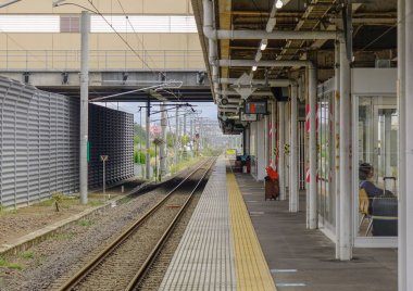 Aomori istasyonunda tren rayları, Japonya 