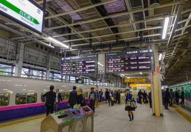 Sendai'deki Shinkansen İstasyonu, Japonya 