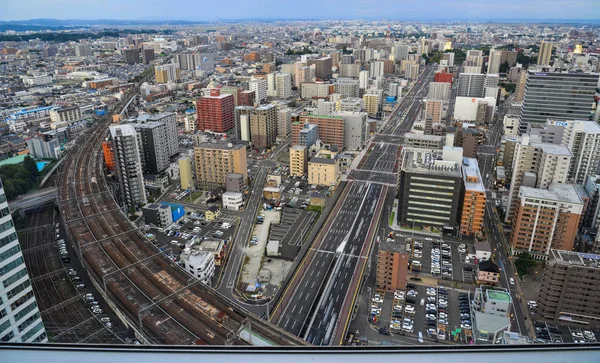 Widok lotniczy Sendai, Japonia — Zdjęcie stockowe