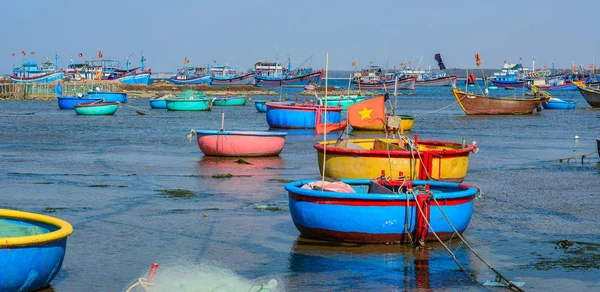 Wooden boats at fishing pier — Stock Photo, Image