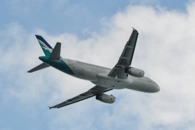 Gökyüzünde uçan yolcu uçağı 